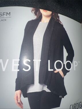 NWT Women’s West Loop Black OSFM long sleeve Cardigan